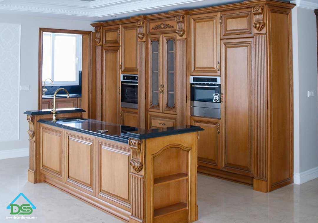 اپن کابینت کلاسیک چوبی