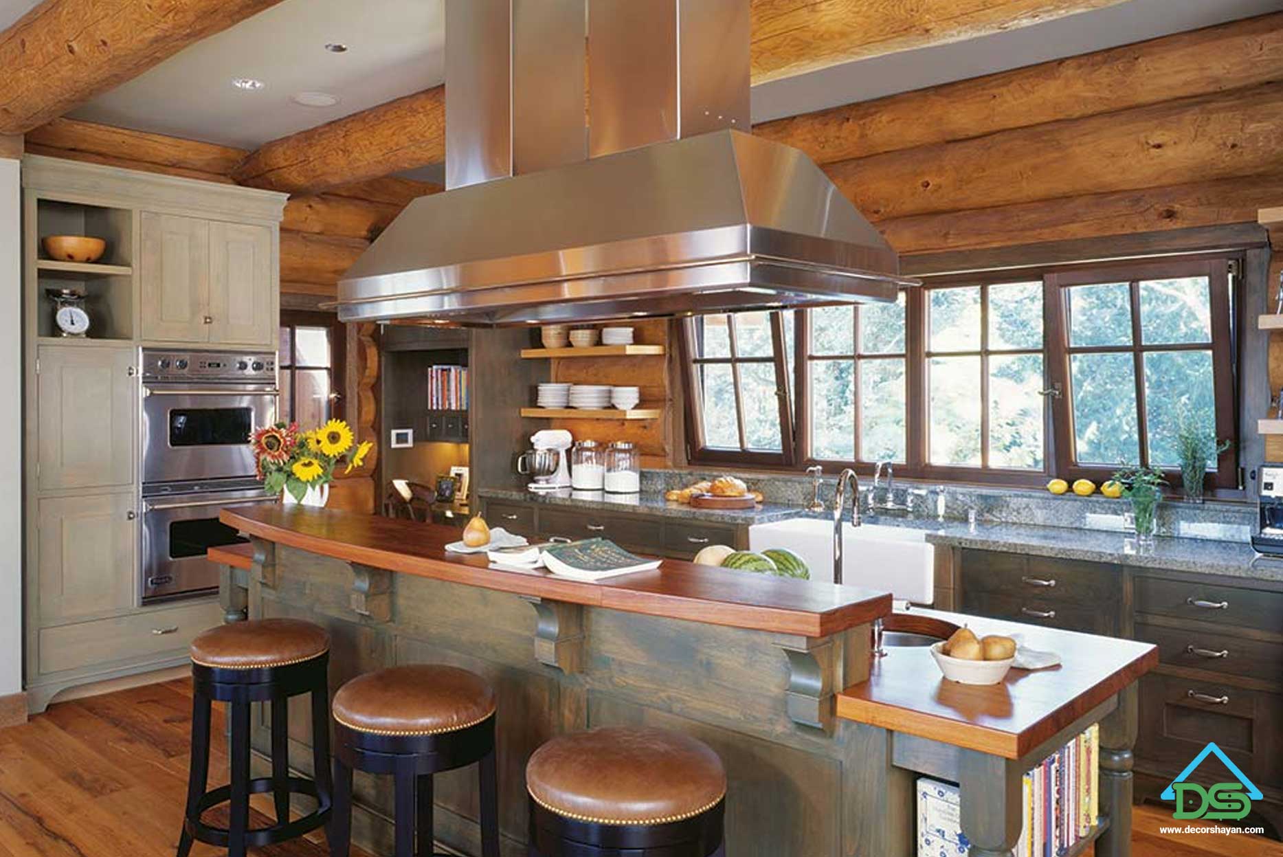 کابینت کلاسیک طرح چوب